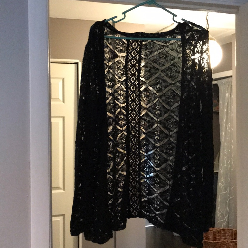 Black lace sweater size s